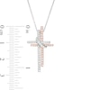 Thumbnail Image 2 of 3/8 CT. T.W. Diamond Double Cross Sash Pendant in 10K Two-Tone Gold