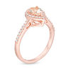 Thumbnail Image 2 of Pear-Shaped Morganite and 1/3 CT. T.W. Diamond Frame Ring in 10K Rose Gold