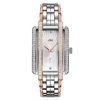 Thumbnail Image 0 of Ladies' JBW Mink 1/8 CT. T.W. Diamond and Crystal 18K Rose GP Two-Tone Watch with Rectangular Dial (Model: J6358D)