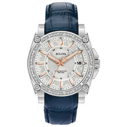 Ladies' Bulova Precisionist 3/4 CT. T.W. Diamond Strap Watch with Silver-Tone Dial (Model: 96R227)