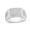 Thumbnail Image 1 of Men's 1/2 CT. T.W. Composite Diamond Square Frame Ring in Sterling Silver