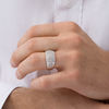 Thumbnail Image 2 of Men's 1/2 CT. T.W. Composite Diamond Square Frame Ring in Sterling Silver