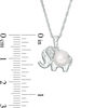 Thumbnail Image 2 of 6.0mm Button Freshwater Cultured Pearl and Lab-Created White Sapphire Elephant Pendant in Sterling Silver