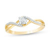 Thumbnail Image 1 of 1/10 CT. T.W. Diamond Bypass Promise Ring in Sterling Silver with 14K Gold Plate - Size 7