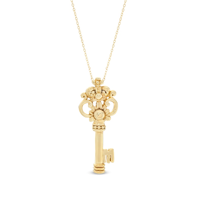 Main Image 1 of Made in Italy Vintage-Style Key Pendant in 14K Gold