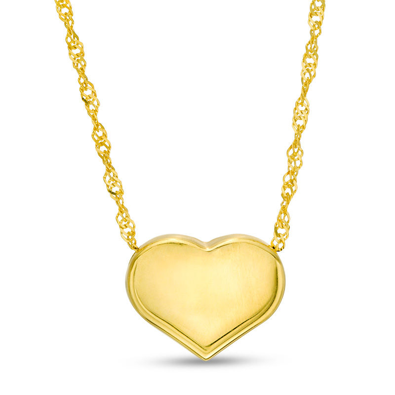 Main Image 1 of Puff Heart Pendant in 10K Gold