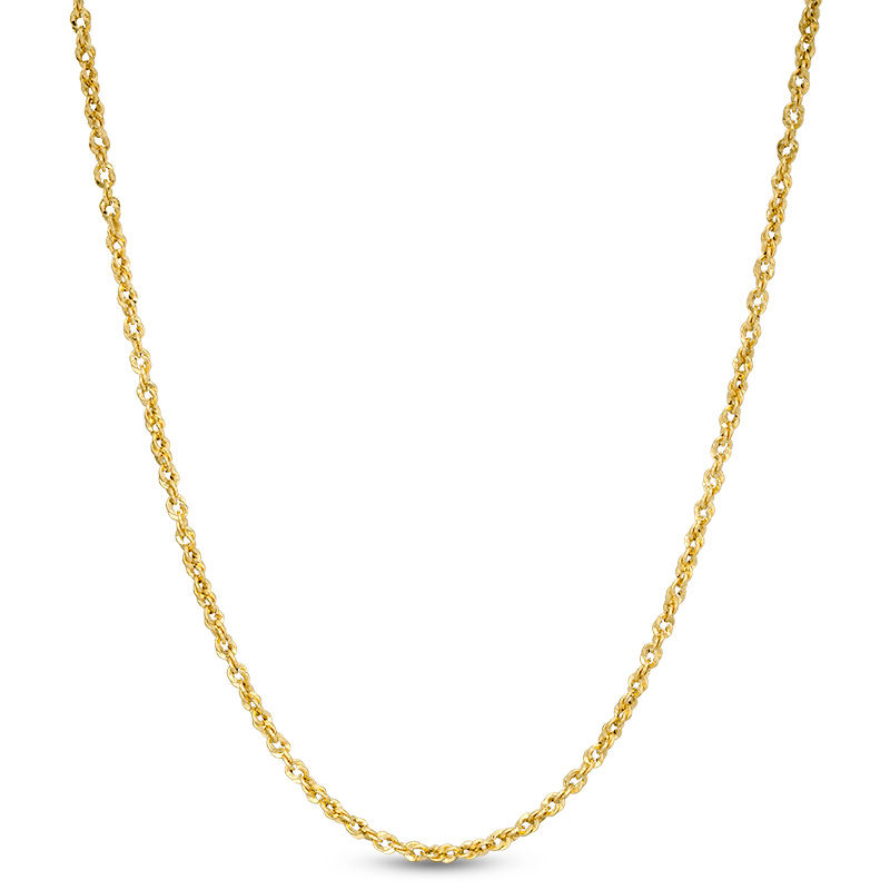 Made in Italy 2.5mm Loose Rope Chain Necklace in 14K Gold - 18