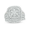 Thumbnail Image 1 of 2 CT. T.W. Diamond Triple Cushion Frame Bridal Set in 10K White Gold