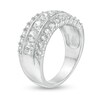 Thumbnail Image 2 of Lab-Created White Sapphire Triple Row Anniversary Band in Sterling Silver