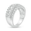 Thumbnail Image 3 of Lab-Created White Sapphire Triple Row Anniversary Band in Sterling Silver