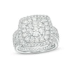 Thumbnail Image 0 of 2 CT. T.W. Multi-Diamond Cushion-Shaped Double Frame Bridal Set in 10K White Gold