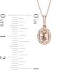 Thumbnail Image 1 of Oval Morganite and 1/10 CT. T.W. Diamond Frame Pendant in 10K Rose Gold