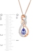 Thumbnail Image 1 of Pear-Shaped Tanzanite and Lab-Created White Sapphire Infinity Pendant in Sterling Silver with 18K Rose Gold Plate