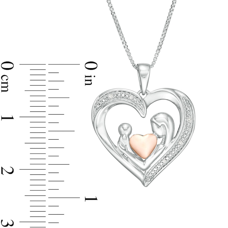 Diamond Accent Heart Locket Pendant in Sterling Silver
