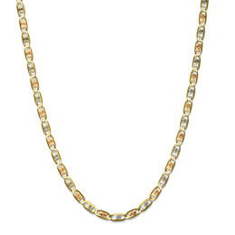 Ladies' 0.2mm Diamond-Cut Valentino Chain Necklace in 14K Tri-Tone Gold - 20&quot;