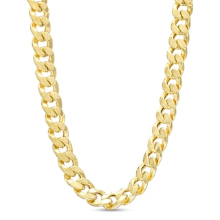 Zales Men's 19-5/8 Ct. T.W. Diamond Cuban Link Chain Necklace in 14K Gold – 24