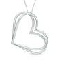 Thumbnail Image 1 of The Kindred Heart from Vera Wang Love Collection Tilted Pendant in Sterling Silver - 19&quot;