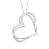 Thumbnail Image 3 of The Kindred Heart from Vera Wang Love Collection Tilted Pendant in Sterling Silver - 19&quot;