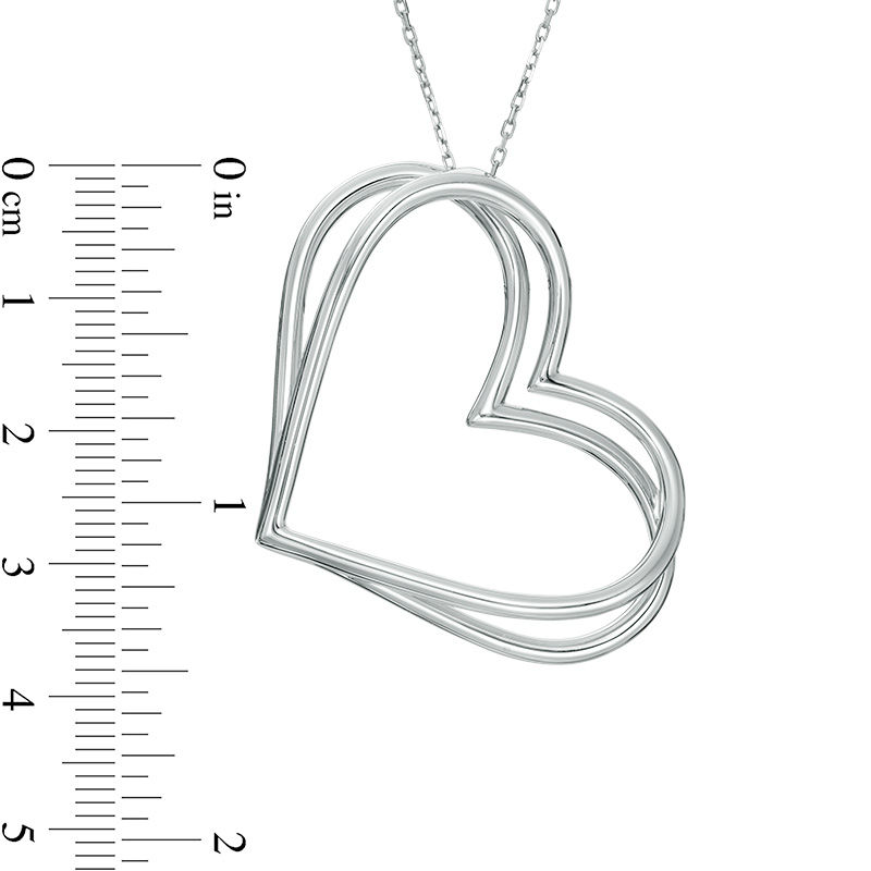 Main Image 4 of The Kindred Heart from Vera Wang Love Collection Tilted Pendant in Sterling Silver - 19&quot;