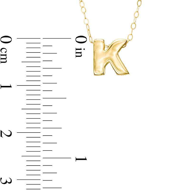 Main Image 2 of Mini Block &quot;K&quot; Initial Pendant in 10K Gold