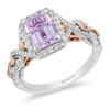 Thumbnail Image 1 of Enchanted Disney Rapunzel Rose de France Amethyst and 1/3 CT. T.W. Diamond Frame Engagement Ring in 14K Two-Tone Gold