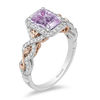 Thumbnail Image 2 of Enchanted Disney Rapunzel Rose de France Amethyst and 1/3 CT. T.W. Diamond Frame Engagement Ring in 14K Two-Tone Gold