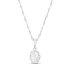 Thumbnail Image 1 of 5/8 CT. T.W. Certified Canadian Oval Diamond Frame Pendant in 14K White Gold (I/SI2)