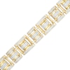 Thumbnail Image 1 of Men's 2 CT. T.W. Diamond Triple Row Link Bracelet in Hollow 10K Gold - 8.5&quot;