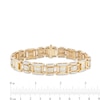 Thumbnail Image 4 of Men's 2 CT. T.W. Diamond Triple Row Link Bracelet in Hollow 10K Gold - 8.5&quot;