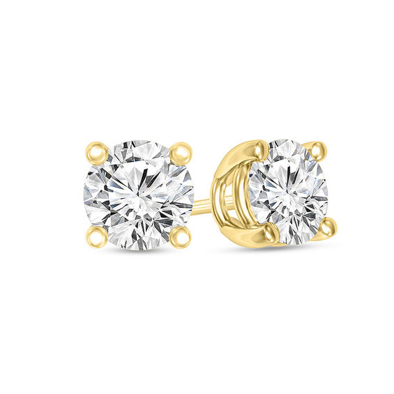 1/3 CT. T.W. Certified Solitaire Stud Earrings in 14K Gold (I/SI2 ...