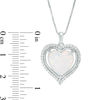 Thumbnail Image 3 of 12.0mm Heart-Shaped Lab-Created Opal and White Sapphire Swirl Frame Pendant in Sterling Silver