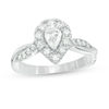 Thumbnail Image 1 of 7/8 CT. T.W. Pear-Shaped Diamond Frame Twist Shank Engagement Ring in 10K White Gold