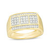 Thumbnail Image 1 of Men's 5/8 CT. T.W.  Diamond Square Composite Three Stone Ring in 10K Gold