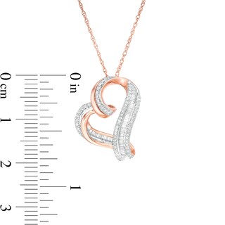 1/4 CT. T.W. Diamond Tilted Heart Pendant in 10K Rose Gold | Zales Outlet