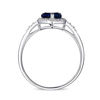 Thumbnail Image 2 of 6.0mm Heart-Shaped Lab-Created Blue Sapphire and 1/10 CT. T.W. Diamond Frame Ring in 10K White Gold