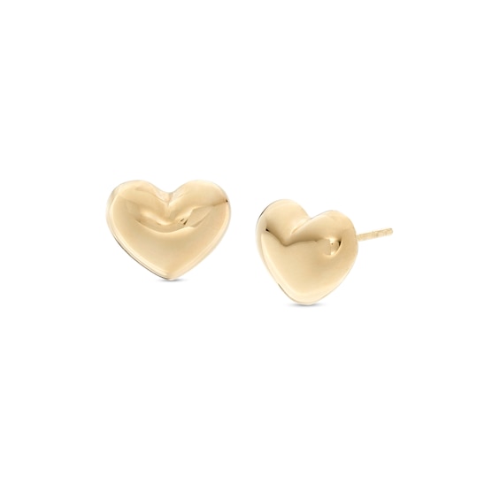 Made in Italy Puff Heart Stud Earrings in 14K Gold | Zales Outlet