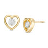 Thumbnail Image 1 of 1/10 CT. T.W Diamond Solitaire Heart-Shaped Stud Earrings in 10K Gold