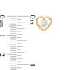 Thumbnail Image 2 of 1/10 CT. T.W Diamond Solitaire Heart-Shaped Stud Earrings in 10K Gold