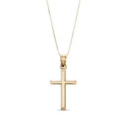 Slope-Ends Cross Pendant in 14K Gold