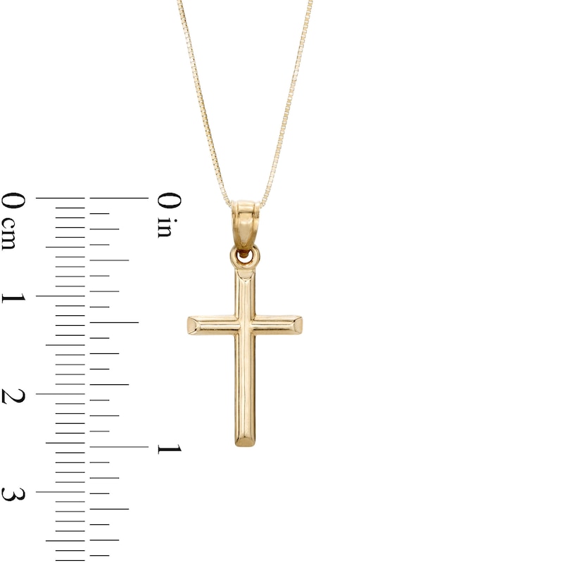 Main Image 3 of Slope-Ends Cross Pendant in 14K Gold