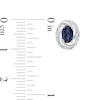 Thumbnail Image 2 of Oval Lab-Created Blue Sapphire and Diamond Accent Swirl Frame Stud Earrings in Sterling Silver