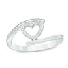 Thumbnail Image 1 of 1/15 CT. T.W. Diamond Heart Outline Bypass Ring in Sterling Silver