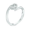 Thumbnail Image 3 of 1/15 CT. T.W. Diamond Heart Outline Bypass Ring in Sterling Silver