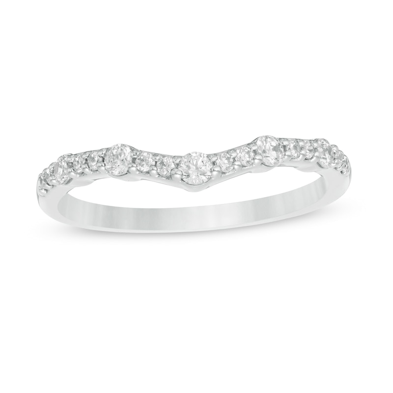 Main Image 1 of 1/3 CT. T.W. Diamond Contour Anniversary Band in 14K White Gold