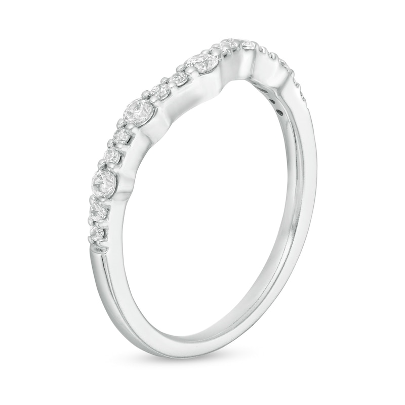 Main Image 3 of 1/3 CT. T.W. Diamond Contour Anniversary Band in 14K White Gold