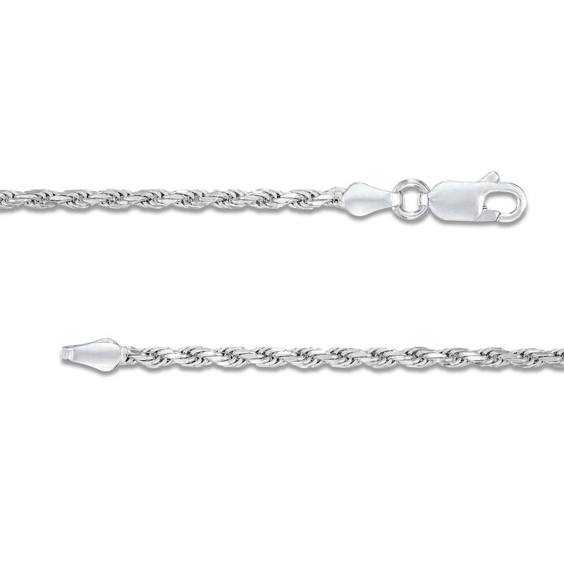 Main Image 3 of 2.2mm Rope Chain Bracelet in Solid Sterling Silver  - 8.5&quot;