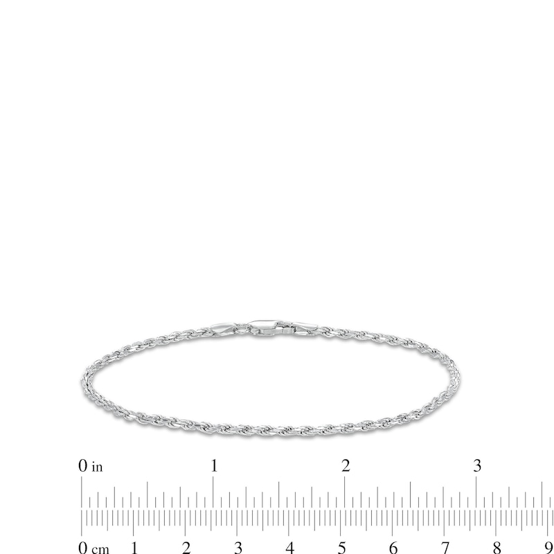 Main Image 4 of 2.2mm Rope Chain Bracelet in Solid Sterling Silver  - 8.5&quot;