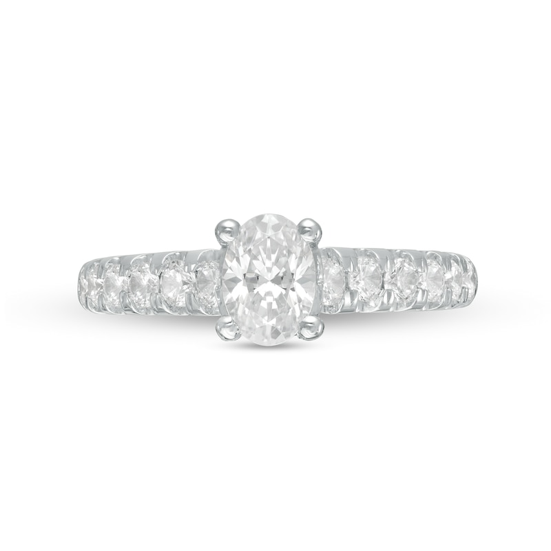 1-1/2 CT. T.W. Certified Oval Diamond Engagement Ring in 14K White Gold (I/SI2)