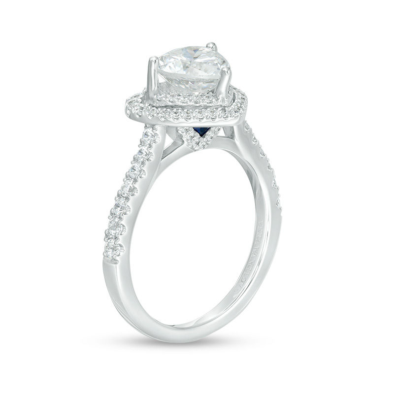 Main Image 2 of Vera Wang Love Collection 1-1/2 CT. T.W. Certified Heart-Shaped Diamond Frame Engagement Ring in 14K White Gold (I/SI2)