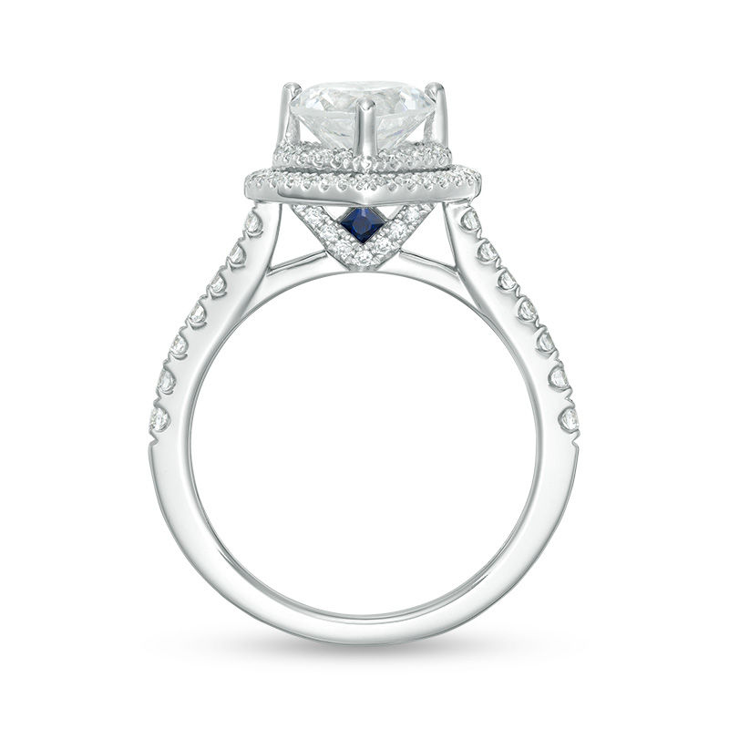 Main Image 3 of Vera Wang Love Collection 1-1/2 CT. T.W. Certified Heart-Shaped Diamond Frame Engagement Ring in 14K White Gold (I/SI2)